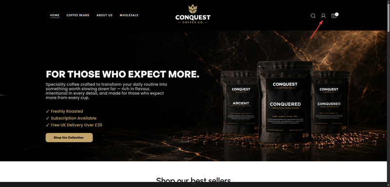 Click on the account Icon on the top right-hand corner of the website, login to your subscription account.